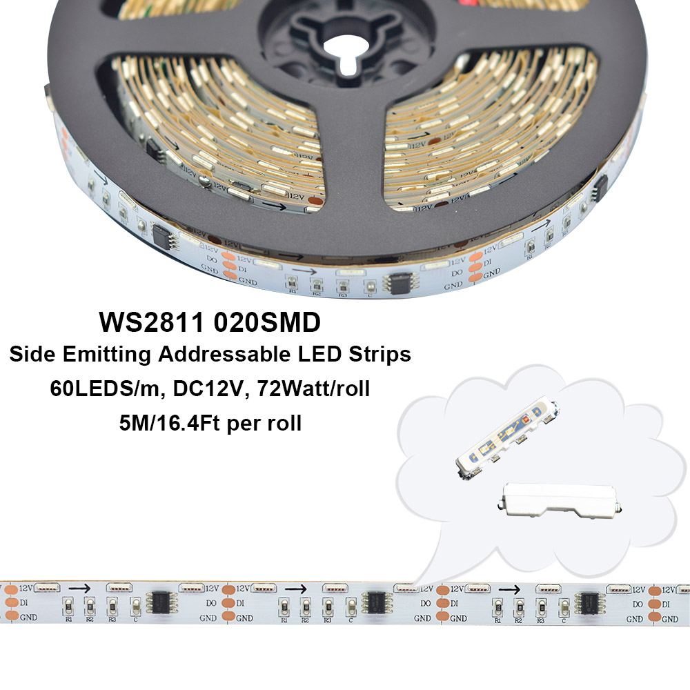 UCS1903 12V Side Emitting LED Strip Lights Full Color Chasing UCS1903 12V Side Emitting LED Strip Lights Full Color Chasing